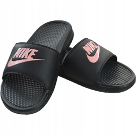Nike Benassi Just Do It 343881 007 női csúszda fekete rózsaszín 1