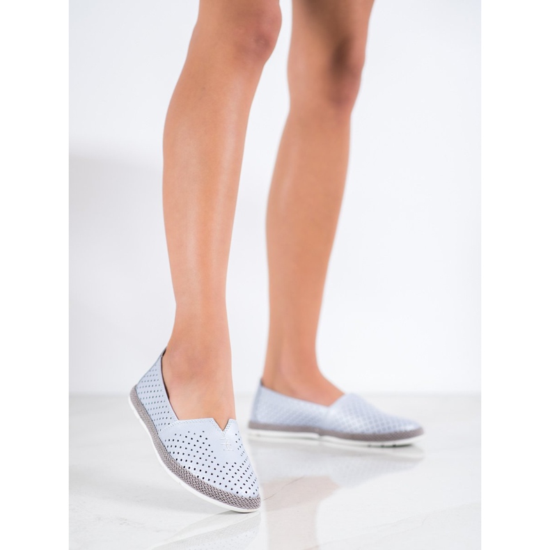 Bőr cipők Slip On VINCEZA kék 2