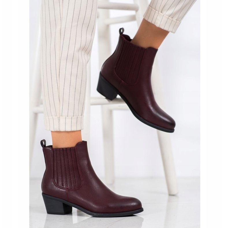 Ideal Shoes Klasszikus csúszós csizma piros 1