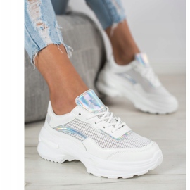 SHELOVET Divatos fehér cipők ezüst 1