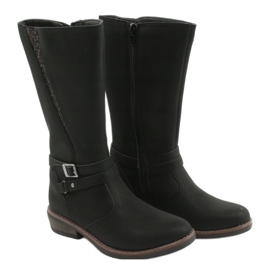 American Club Hosszú csizma csillogó fekete amerikai GC24 / 20 3