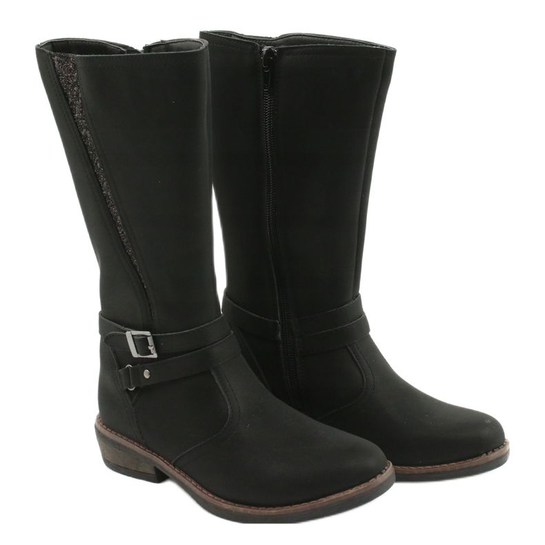 American Club Hosszú csizma csillogó fekete amerikai GC24 / 20 3