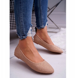 SEA Női balerinák csillogó rózsa arany Fifi aranysárga 1