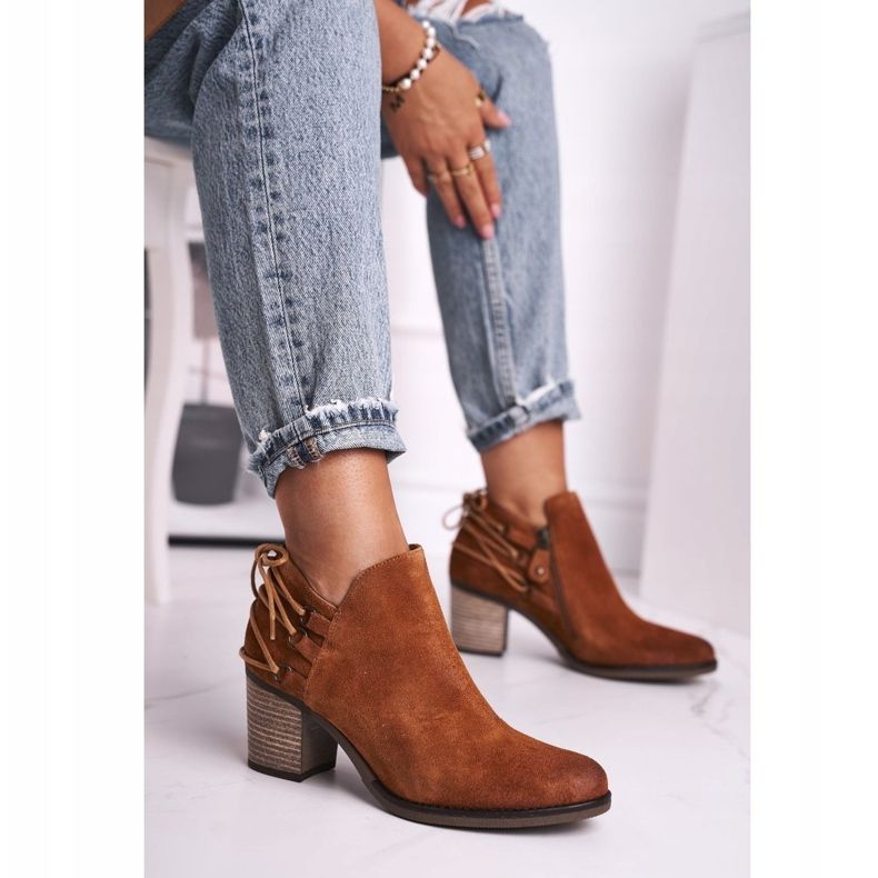 Női csizma sarkán Maciejka tavaszi bőr piros 04812-29 barna 1 Női csizma sarkán Maciejka tavaszi bőr piros 04812-29 barna 1