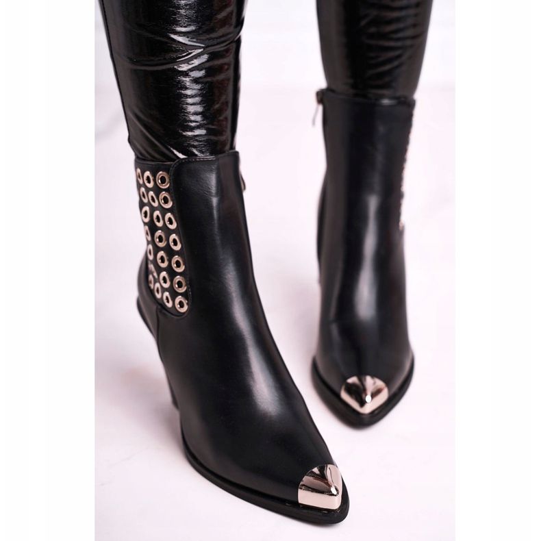 FS1 Női magas csizma Acél orr Csak fekete 2 FS1 Női magas csizma Acél orr Csak fekete 2