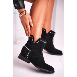 Marquiiz Női csizma lapos sarkú fekete őszi vibrációval 1