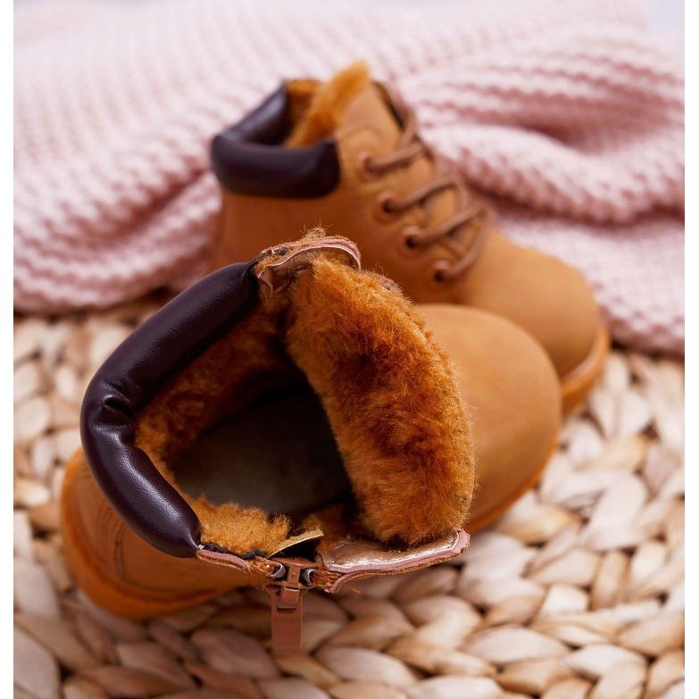 Gyermek meleg csapdázó csizma Teve Dexter barna sárga 2