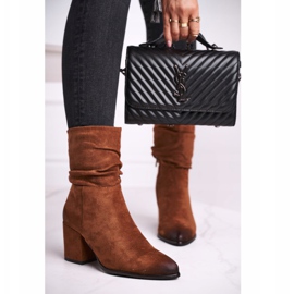 Vinceza Női Eco-Suede Camel Up Side Boots on Sarok barna 2