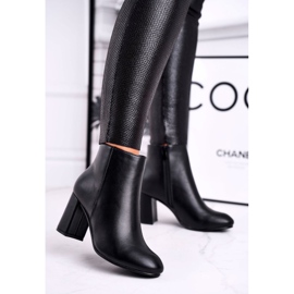 FW1 Női csizma a sarkán Fekete pisztoly 1