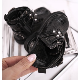 FRROCK Szőrmével felmelegített gyermekcsizma, lakkozott Fekete Mária 1