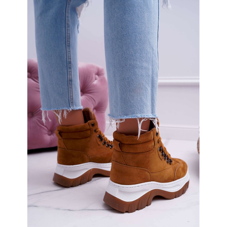 SEA Túracipő Női Trappers Camel Greem barna 2