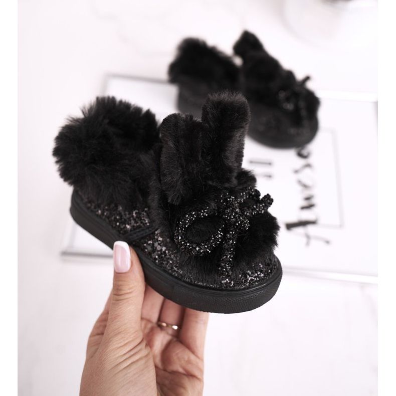 FRROCK Gyermek fekete Mumi meleg cipők 1