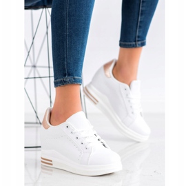 SHELOVET Sportcipő ék fehér aranysárga 2