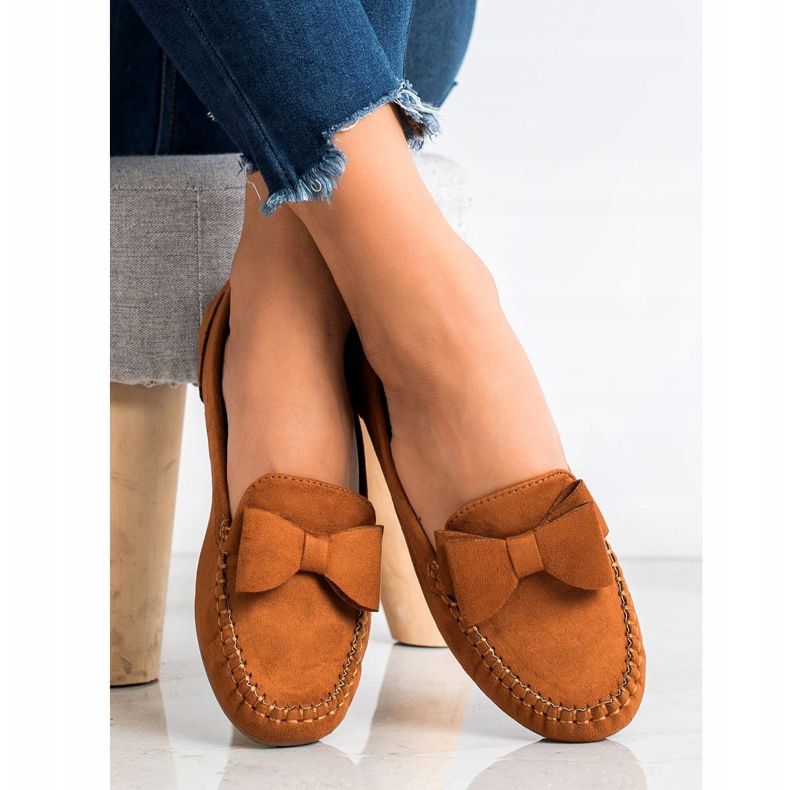 Fama Cipők íjjal barna sárga 2