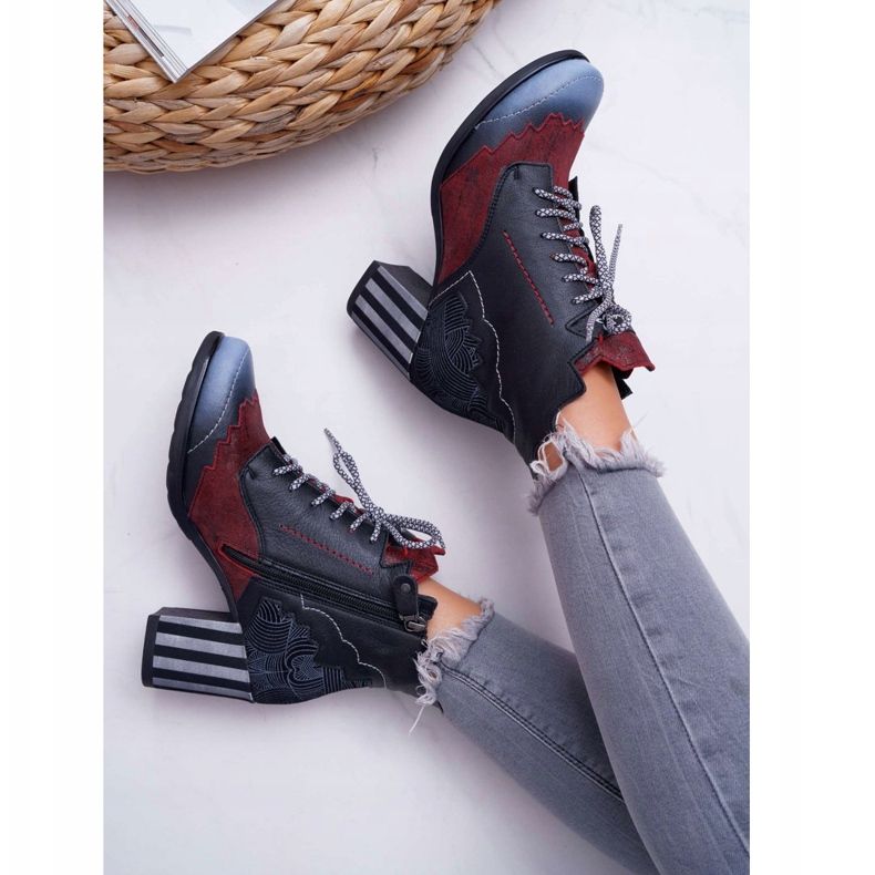 Női bőr Maciejka csizma fekete 03190 sokszínű 3 Női bőr Maciejka csizma fekete 03190 sokszínű 3