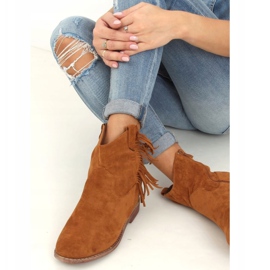 Boho teve stílusú csizma 688-A99 Camel barna sokszínű 2