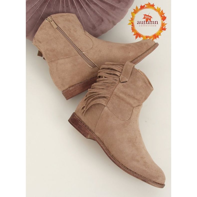 Boho stílusú csizma, bézs 688-A99 Khaki 1