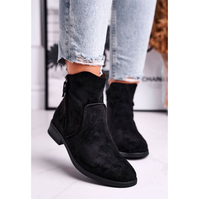 Női cowboycsizma Lapos sarkú fekete Plemmi 1