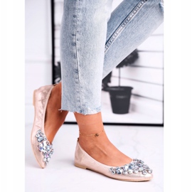 PS1 Női balerinák arany kristálykövekkel aranysárga 2