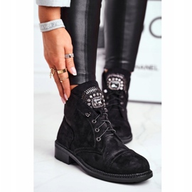 Női meleg csizma Velúr kristályok Fekete Hondus 1