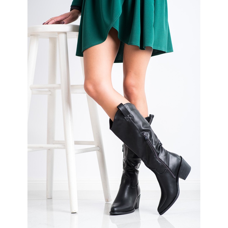 SHELOVET Fekete cowboy csizma 1