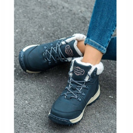 Ax Boxing Trekking cipő báránybőrrel sötétkék 2