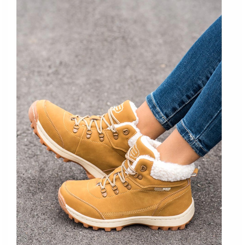 Ax Boxing Trekking cipő báránybőrrel sárga 1