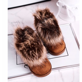 FRROCK Hócsizma szőrme Camel Small Fox bézs sárga 1
