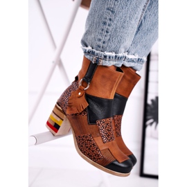 Női bőrcsizma Maciejka Rude 04635-29 barna sokszínű 2