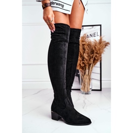 FRBS Női térdig érő csizma Eco-Suede Black Indigo fekete 1