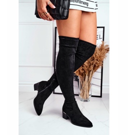 FRBS Női térdig érő csizma Eco-Suede Black Indigo fekete 2