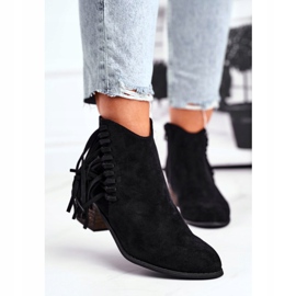 Női csizma sarkán, karimákkal Fekete Mirage cowboycsizma 2