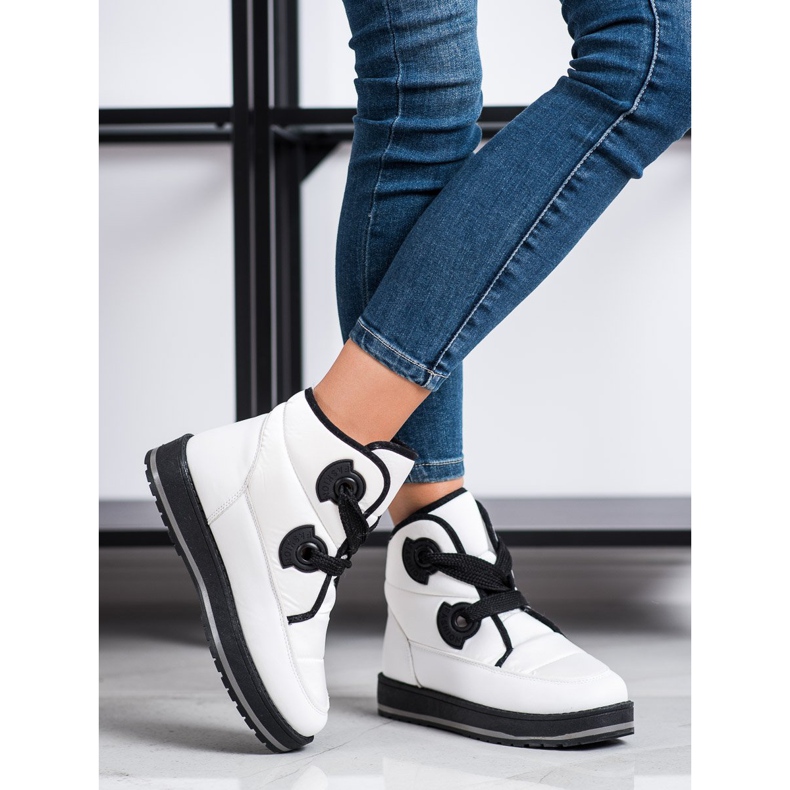 SHELOVET Divatos hócsizma fehér 1