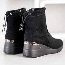 Camo Velúr ék csizma fekete 1 Camo Velúr ék csizma fekete 1