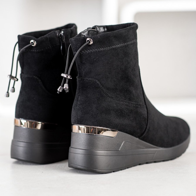 Camo Velúr ék csizma fekete 1 Camo Velúr ék csizma fekete 1