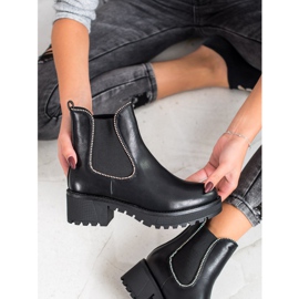 SHELOVET Chelsea csizma cirkónium -dioxiddal fekete 2