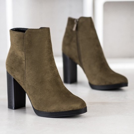 Super Me Divatos magas sarkú csizma zöld 1