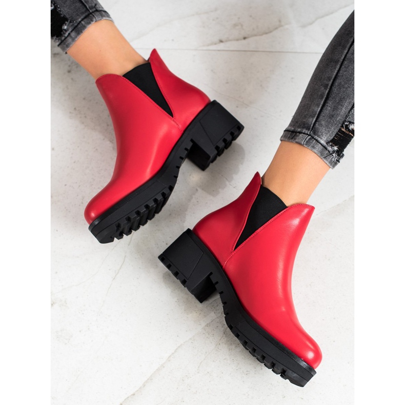 Super Mode Ökobőr csúszós csizma piros 1