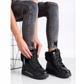 Weide Kötött zsákmány szőrmével fekete 1