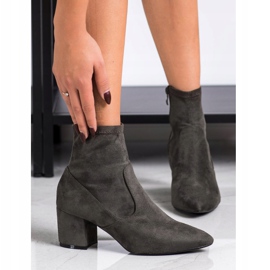 SHELOVET Khaki Velúr Sarokcsizma 1