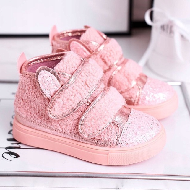 FRROCK Gyermek Cipők Magas Meleg Rózsaszín Clifford 1