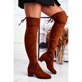 Női csizma Sergio Leone lycra camel KZ281 barna sokszínű 2