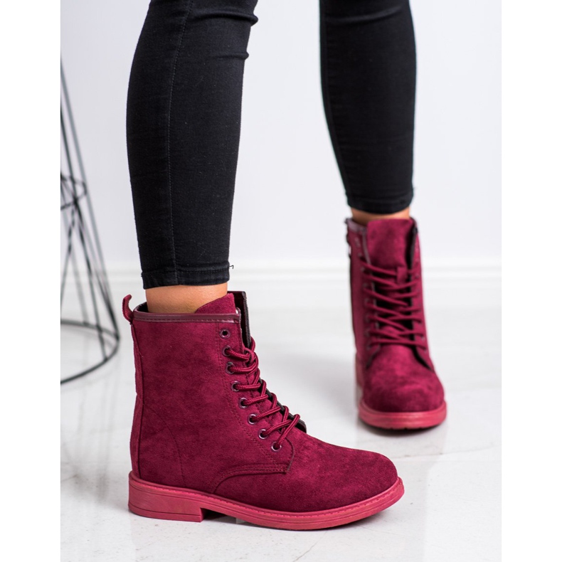 Emaks Suede Trappers piros rózsaszín 1