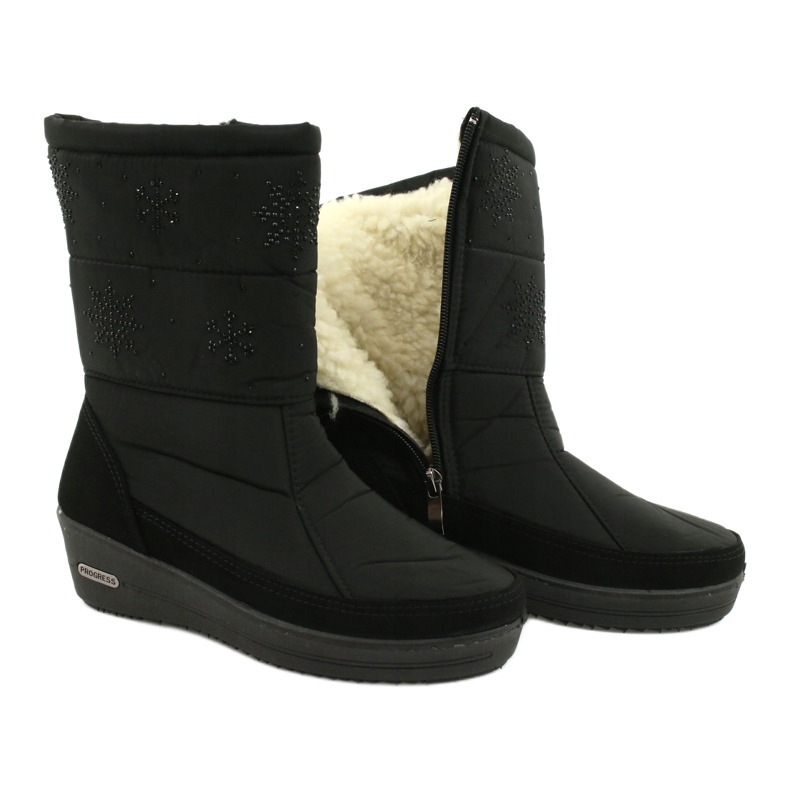 Light Fur Snow Boots Progress 20-01 fekete 3
