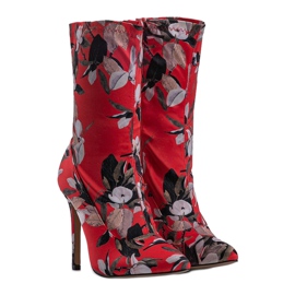 Piros bokacsizma Santana zoknival 1