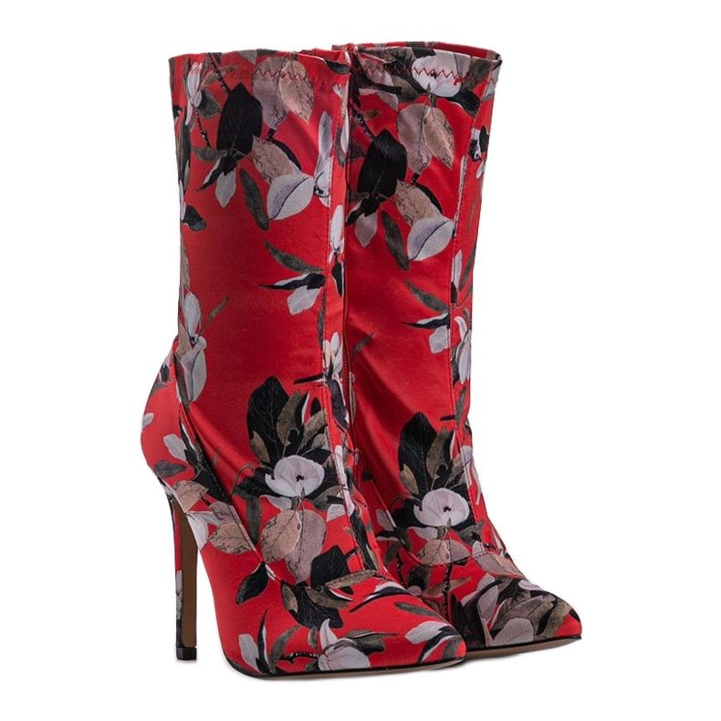 Piros bokacsizma Santana zoknival 1