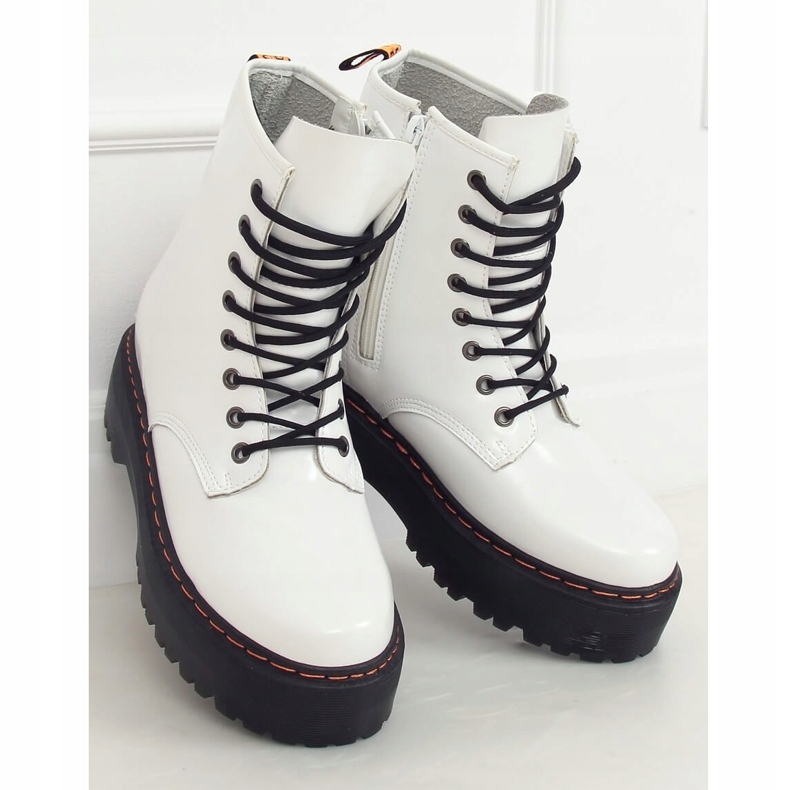 Martens csizma magas talpú, fehér KS-1255 White 1