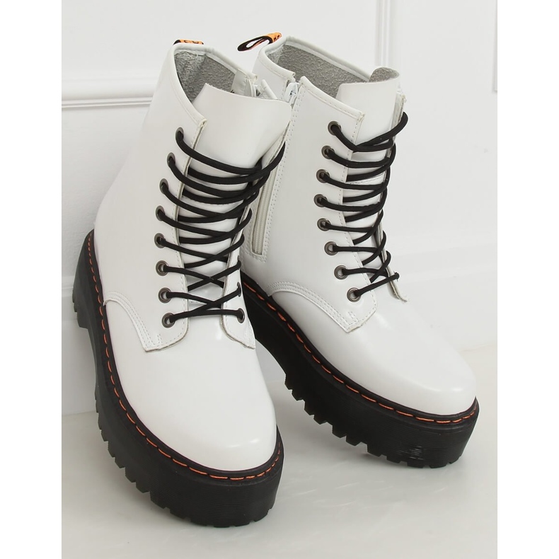 Martens csizma magas talpú, fehér KS-1255 White 2