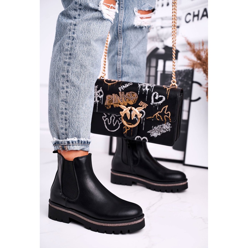 Fekete csizma nőknek Jodhpur csizma, fekete Stiletto 2