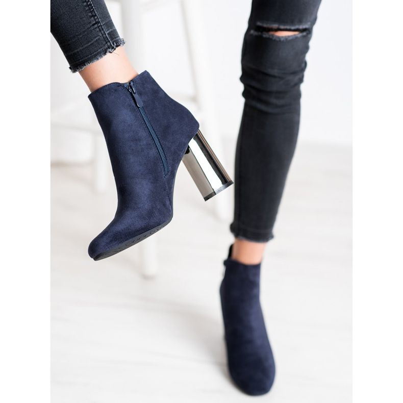 Janessa Csizma ezüst sarokkal sötétkék 1